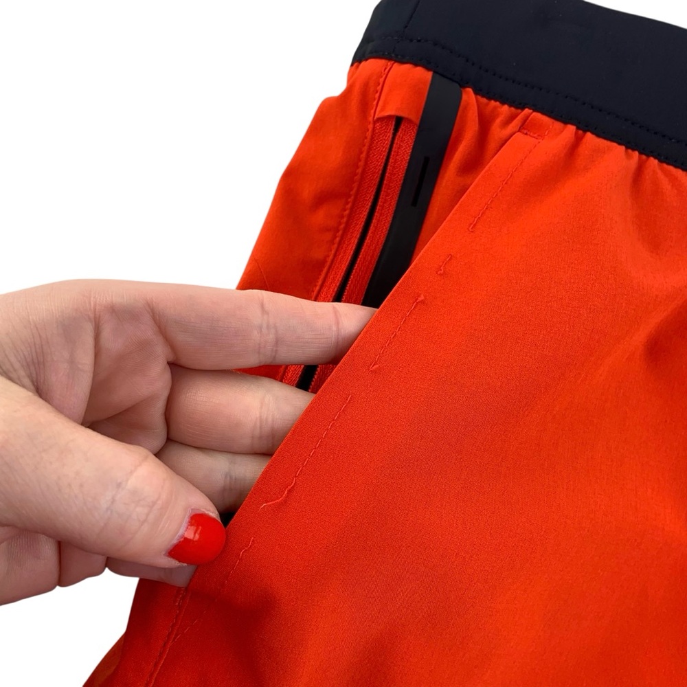 Ten Thousand Men’s Athletic Interval Shorts in Red Orange - Picture 3 of 6